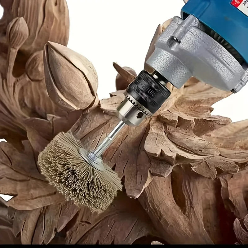 1 piece wire brush polishing wheel, nylon abrasive rotary tool, wood carving polishing accessories Qme