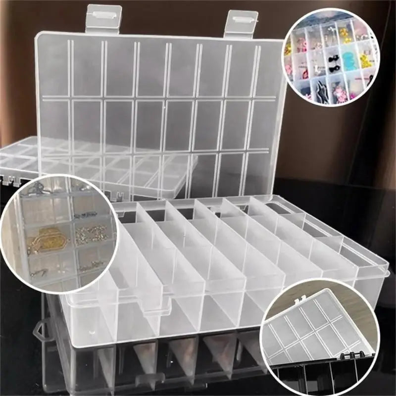 Bead Screw Container Home Storage Case Display Organizer 24 Grids Qme