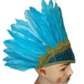 Fashion Adjustable Feather Headdress Head-mounted Colorful Chief Qme Blue