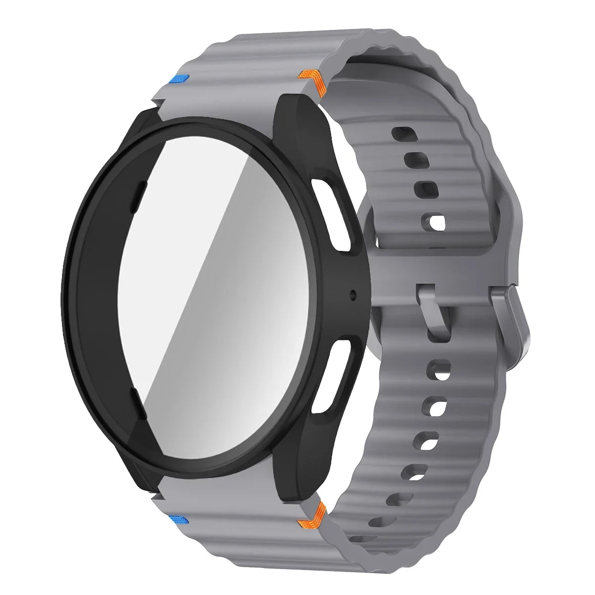 Silicone Strap for Samsung Watch 7 6 5 4 40mm 44mm 5Pro 45mm Band With Case Screen Protector Bumper cover for Wrist Accessories Qme