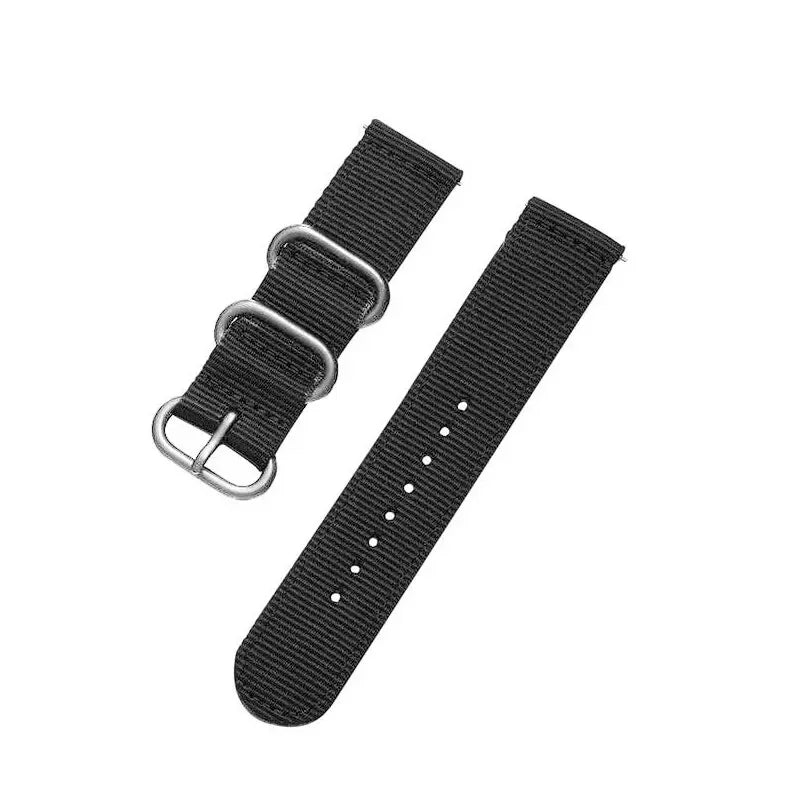 18mm 20mm 22mm 24mm Nylon Fabric Watch Bands Sport Strap For Samsung Galaxy Watch 3 Band Bands Amazfit GTR GTS Huawei GT2 Qme S-Black 22mm