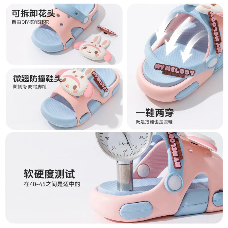 Kulomi's New Cartoon EVA Flip-Flops Stylish Two-Tone Soft-Soled Non-Slip Flip-Flops for Students Qme