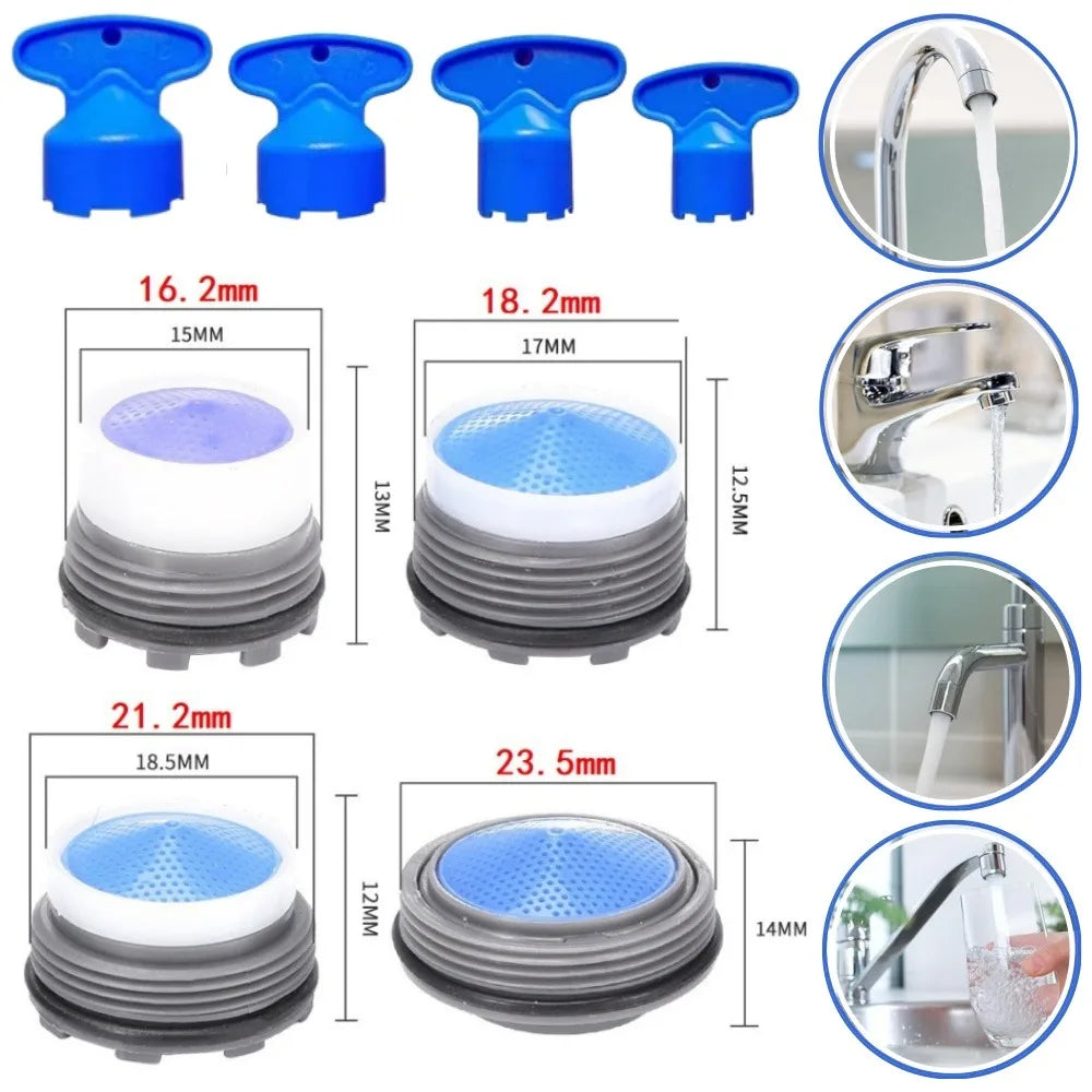 Kitchen Faucet Aerator M24 M21 M18 M16 Female Thread Water Saving Bathroom Taps Plastic Bubbler with Wrench Kitchen Accessories Qme