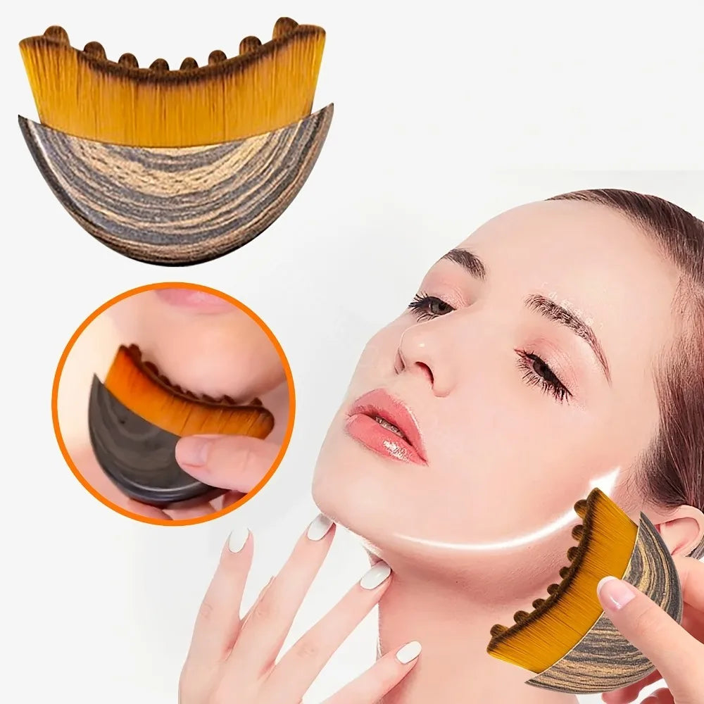 Lymphatic Contour Face Brush Dry Brushing Drainage Massager Chin Qme
