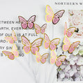 10Pcs/Set Butterfly Cake Toppers Painted Butterfly Birthday Cakes Wedding Party Baking Supplies Fairy Decoration Plug-in Card. Qme Pink