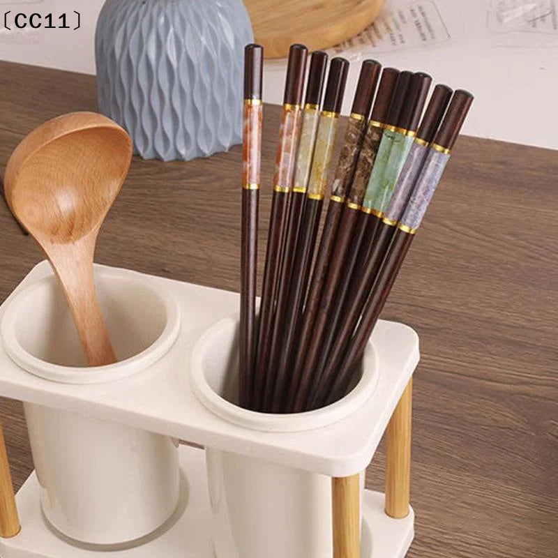 Banboo Chopstick Reusable Non-slip Sushi Food Chop Sticks Chopsticks Qme Default Title