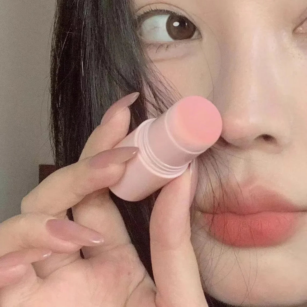 Double-ended Blush Stick Soft Face Brightening Contouring Shadow Blusher Powder Peach Pink Cheek Tint Korean Makeup Cosmetics Qme