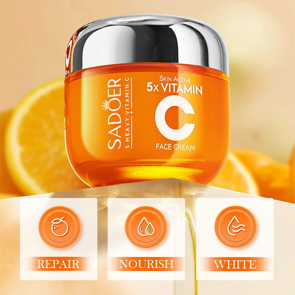 Vitamin C Skincare 6-Piece Whitening Brightening Moisturizing Firming Qme
