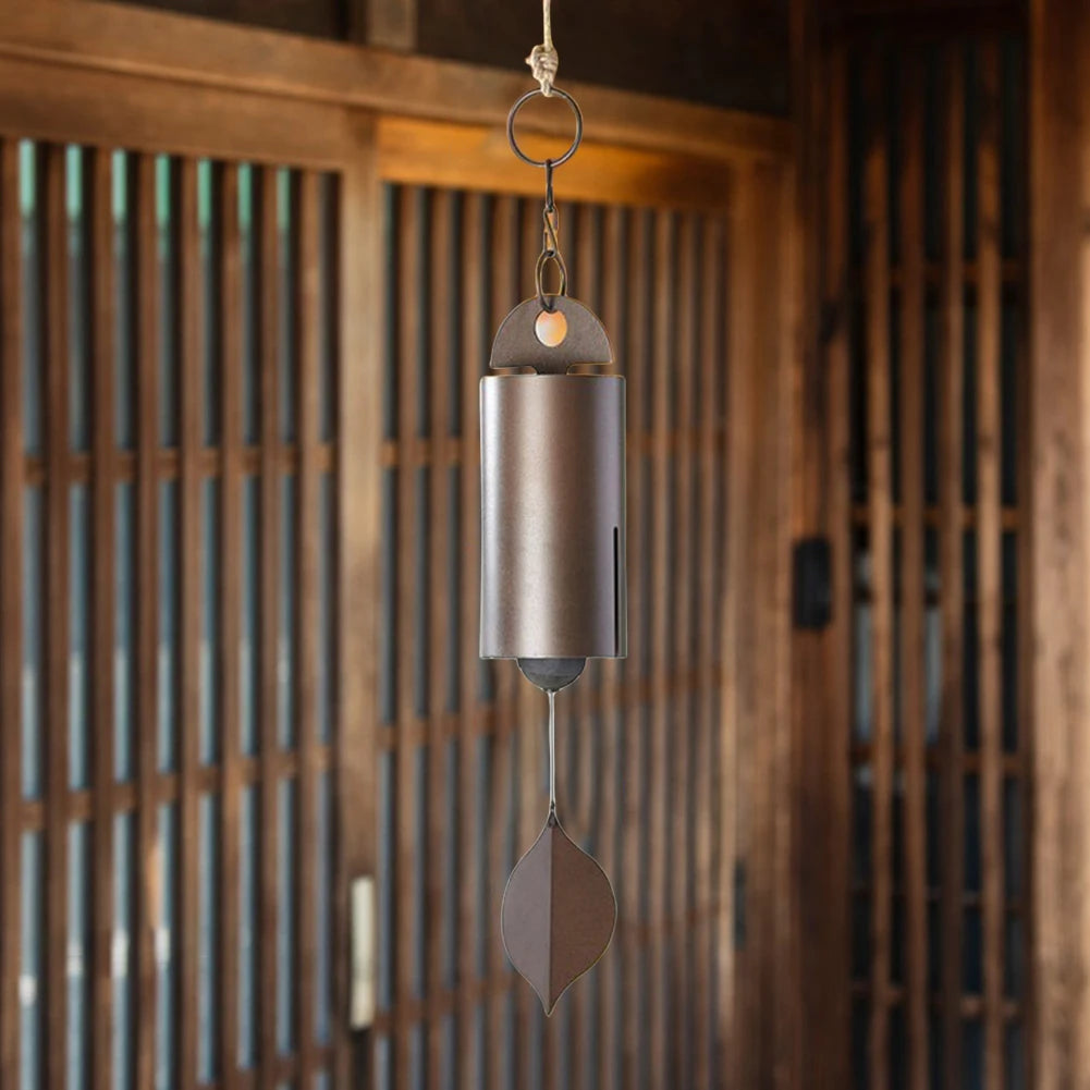 Wind Bell Retro Style Serenity Bell Wind Chimes Deep Resonance Metal Deep Tone Cylinder for Patio Yard Porch Garden Decor Qme