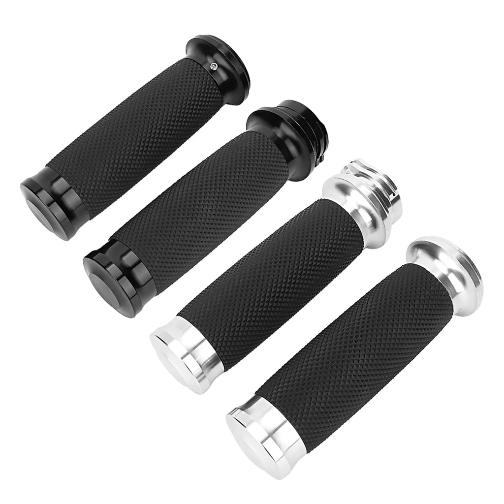1 Pair Motorcycle 25mm Handgrip Aluminum+Rubber Anti Slip Handlebar Grip Cover Bike Hand Grips Rubber Handlebar Grip Qme