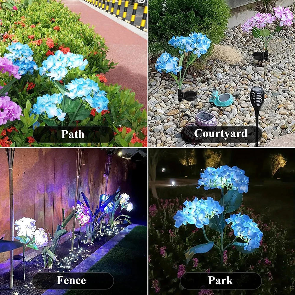 Garden Solar-Powered Hydrangea Lanterns, Outdoor Landscape Lanterns, Garden Lanterns, Solar-Powered Lawn Lanterns, Rose Lanterns Qme