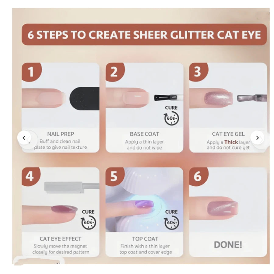 Popular Light Strip Cat Eye Magnetic Gel Nail Polish Optional Qme