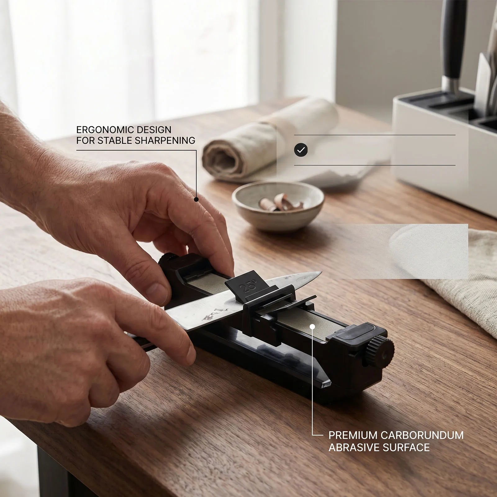 Knife Sharpener Angle Guide Kit 15 17 25 Degree Adjustable Sharpening Tool with Stone Guide for Kitchen Cutter Blades Qme