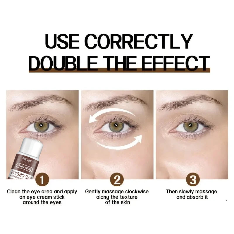 Natural Caffeine Intensive Moisturizing and Firming Eye Cream 20g, for Puffiness and Dark Circles Use It to Lift the Eye Area, Reduce Wrinkles and Signs of Aging, and Achieve a Light Beige, Relaxed Look. Qme