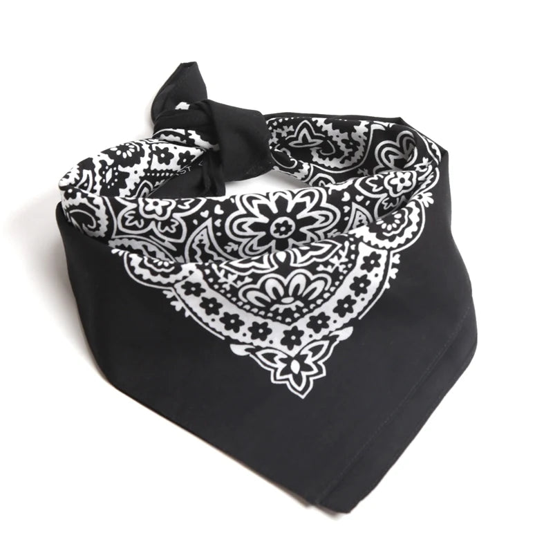 Hip Hop 100 Cotton Bandana Square Scarf Black Paisley Riding Headband Qme
