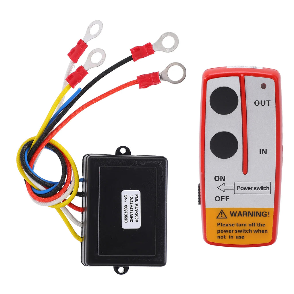 Winch Wireless Remote Control Kit with Receiver 12V 24V for Truck ATV SUV Winch Remote Control Kit Qme Red