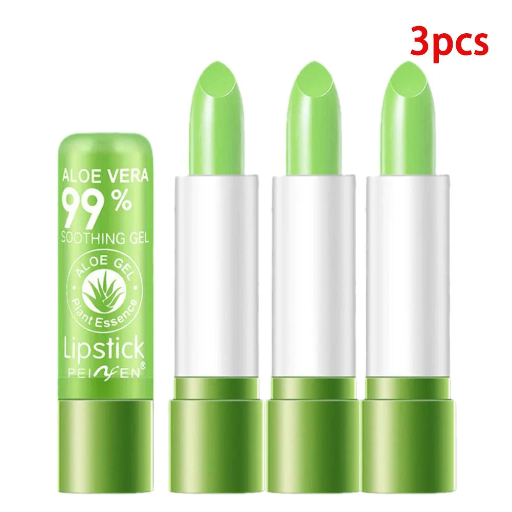 Moisturizing Aloe Vera Color-changing Lipstick Temperature-activated Qme 3pcs