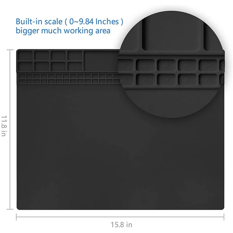 A02F-2X Silicone Soldering Mat Electronic Repair Mat For Laptop, Watch, Cellphone - Solder Pad Heat Resistant 932 Fahrenheit Qme