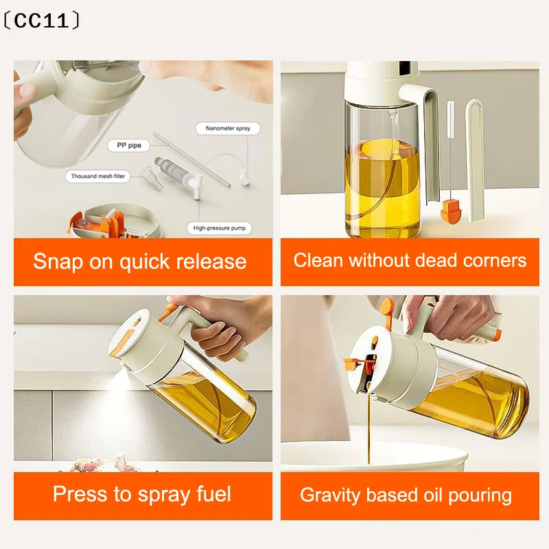 470 1 Oil Spray Bottle Pour Spout Leakproof Multifunctional Large Qme