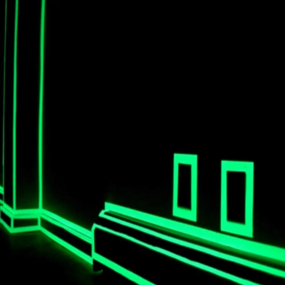 5m Luminous Tape Glow In Dark Anti Slip Tape 1-4cm Waterproof Photoluminescent Tape For Stair Treads Floor Marking Night Guide Qme