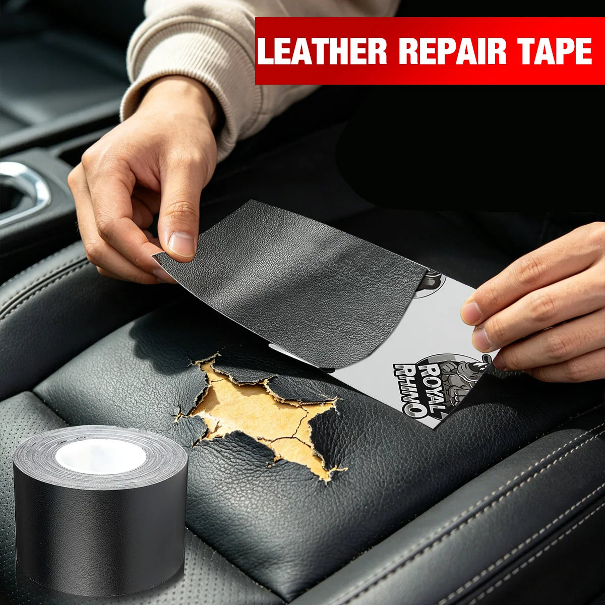 Self Adhesive Leather Repair Tape DIY Black Repair Tape for Sofa Car Seats Handbags Jackets Furniture Patch Leather Patch Qme