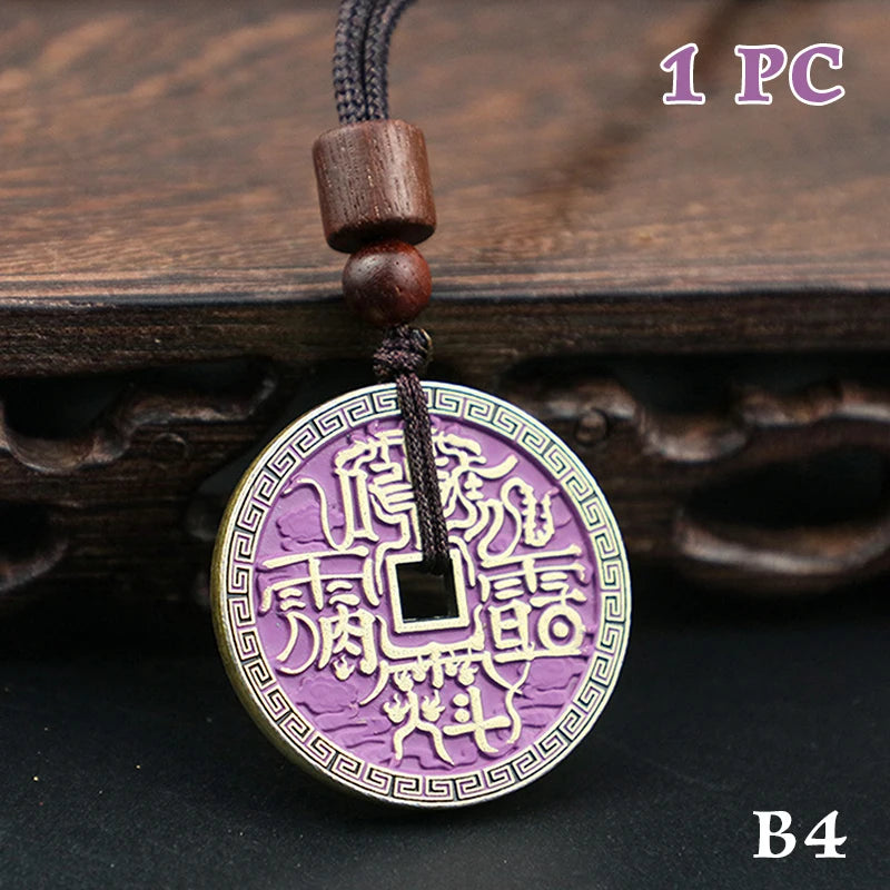 Ancient Chinese Coin Model Mountain Ghost Money Traditional Feng Shui Amulet Of Wealth Leizu Good Luck Coin Hanging Decoration Qme style 3