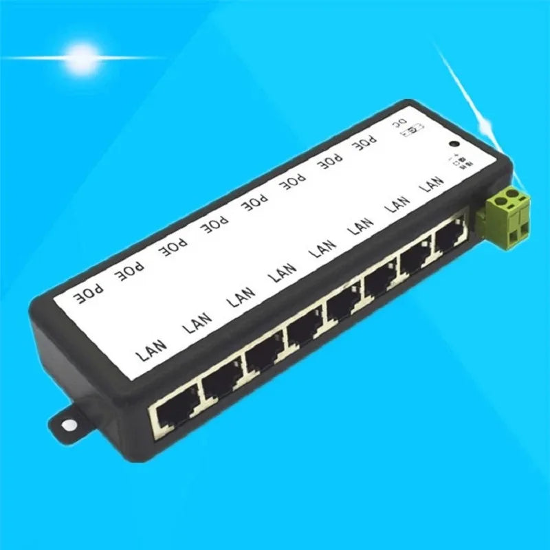 1PCS 4-port POE Injector 9-48V DC Power Supply for Bridge Surveillance Solar Battery POE Adapter Qme