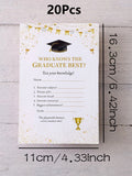 10/20/30Pcs Graduation Bunting, Hats, Trophies Style Games Card Tabletop Game for Students Grad Celebration Supplies Qme 20Pcs