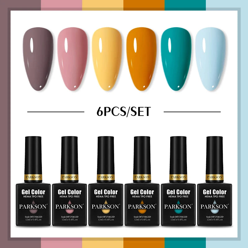 PARKSON Lot Gel Polish Semi-permanent Nail Hybrid Varnishes Base Coat Qme ZH19