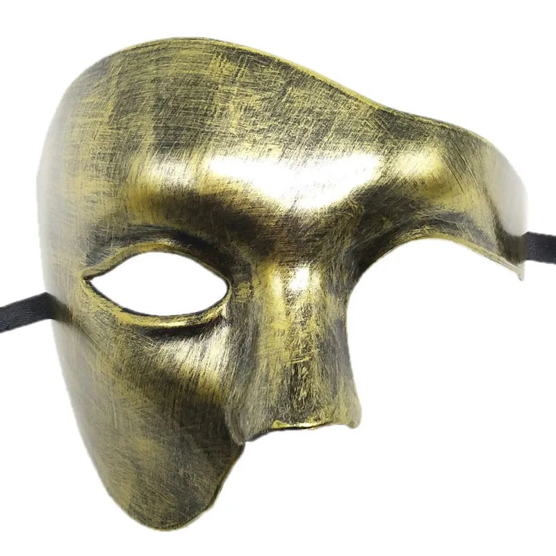 Halloween Masquerade Party Cosplay Steampunk Phantom Plastic Adult Half Face Mask Carnival Festival Bar Opera Stage Costume Prop Qme Antique Gold