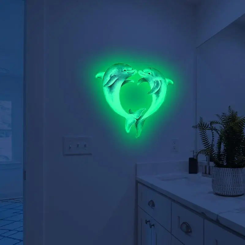 Bathroom Luminous Toilet Sticker Night Light Pink Chrysanthemum Toilet Seat Cover Sticker Self-Adhesive Beautify Home Decor Qme style 6