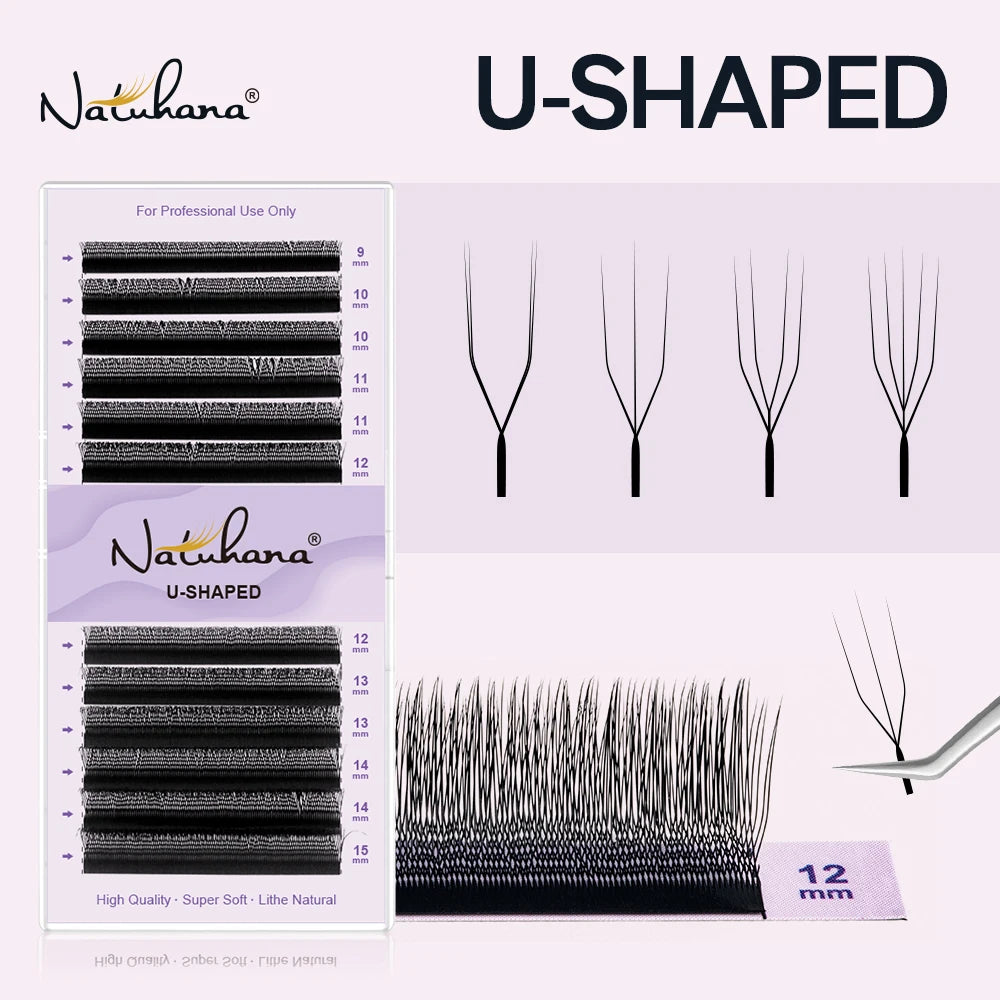 NATUHANA U-shaped YY Eyelash Cosplay 3D 4D 5D-W Shape Lashes Premium Qme