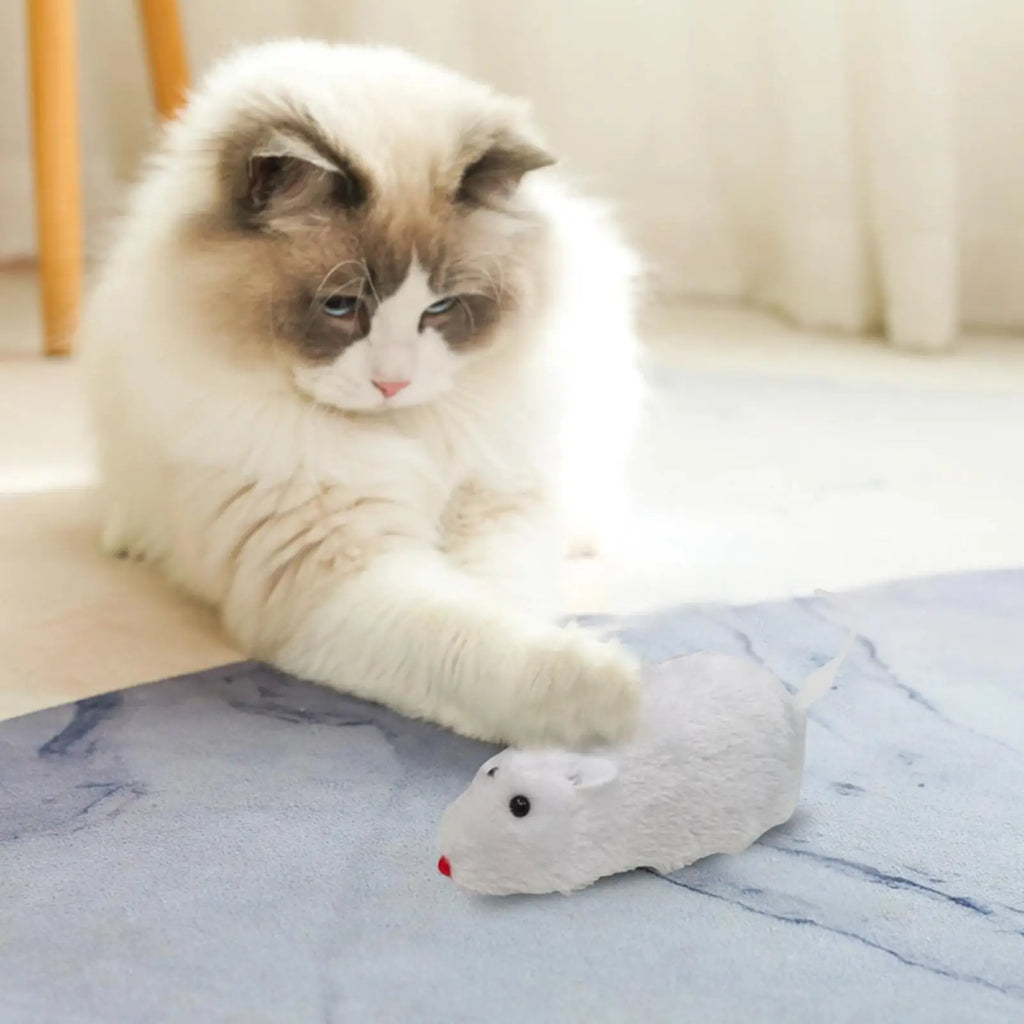 Cat Toy Mouse Moving Moving Plush Cat Toys in Mouse Shape Interesting Cat Chasing Toys Decorative Kitten Stuffed Toy Interactive Qme