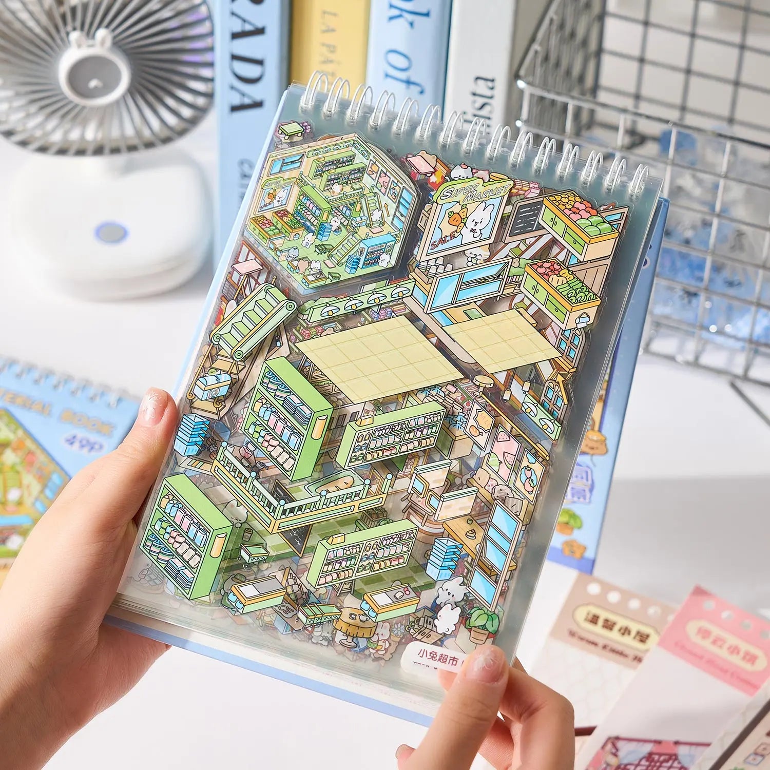 50pcs 50in1 3D Landscape Sticker Collection Book Album Cartoon Scene DIY Toy Game Festival Birthday Gift for Kid Girl Child Qme