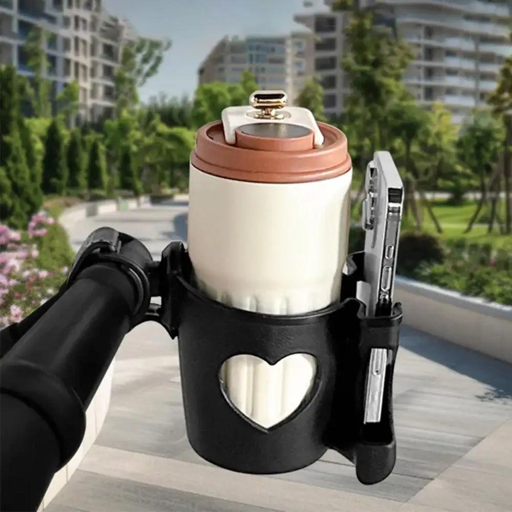 Stroller Cup Holder Phone Water Bottle 2-in-1 Milk Pram Wheelchair Qme