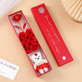 Plush Bear Artificial Flower Box Soap Rose Flowers Creative Romantic Qme Red