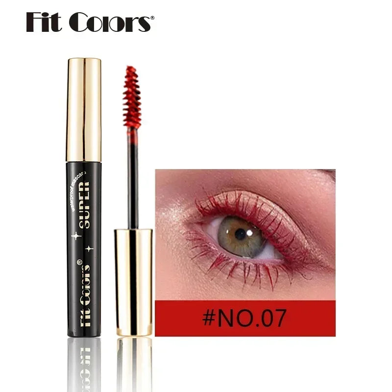 Color Mascara 14 Thick Curl Waterproof Non-smudding Natural Long Lasting Blue White Green Pink Black Eye Makeup Qme 07