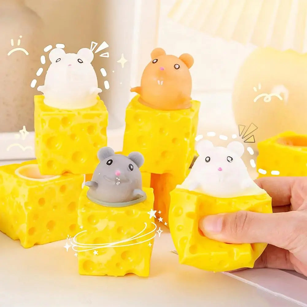 Cheese Mouse Squishy Toy Slow Rebound Stress Ball Cute Interactive Qme