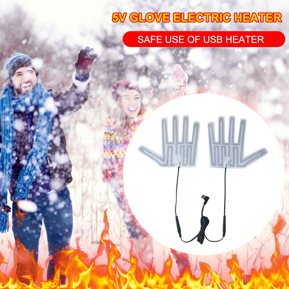 Multifunction Portable Electric Heating Gloves Pads Lightweight Electric Heating Film for Winter Outdoor Hand Finger Warmer Qme