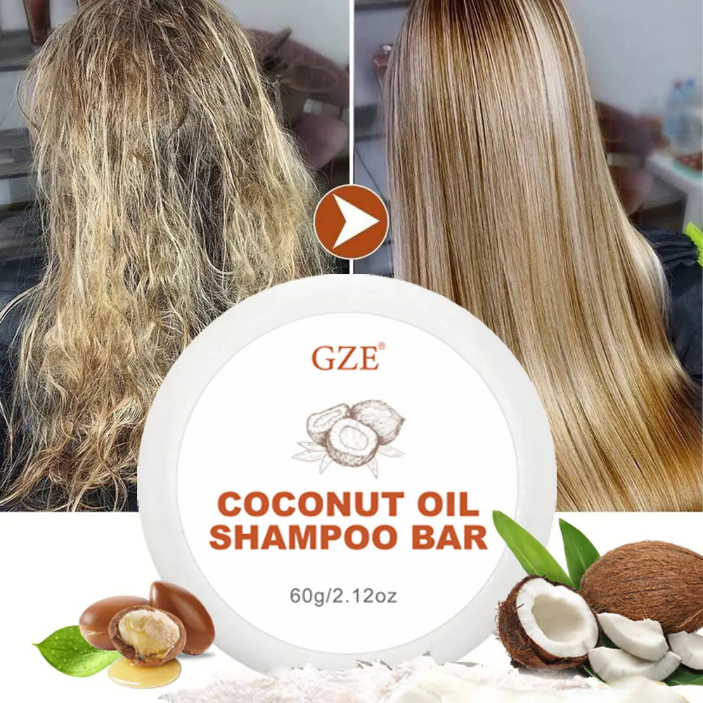 GZE Coconut Oil Shampoo Bar, Moisturizing Bar Shampoo for Dry Hair Qme