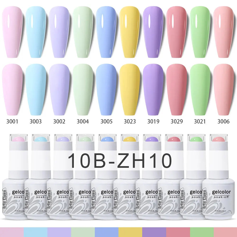 Arte Clavo 4 6 8 Gel Nail Polish Art Soak Off UV Colorful Semi