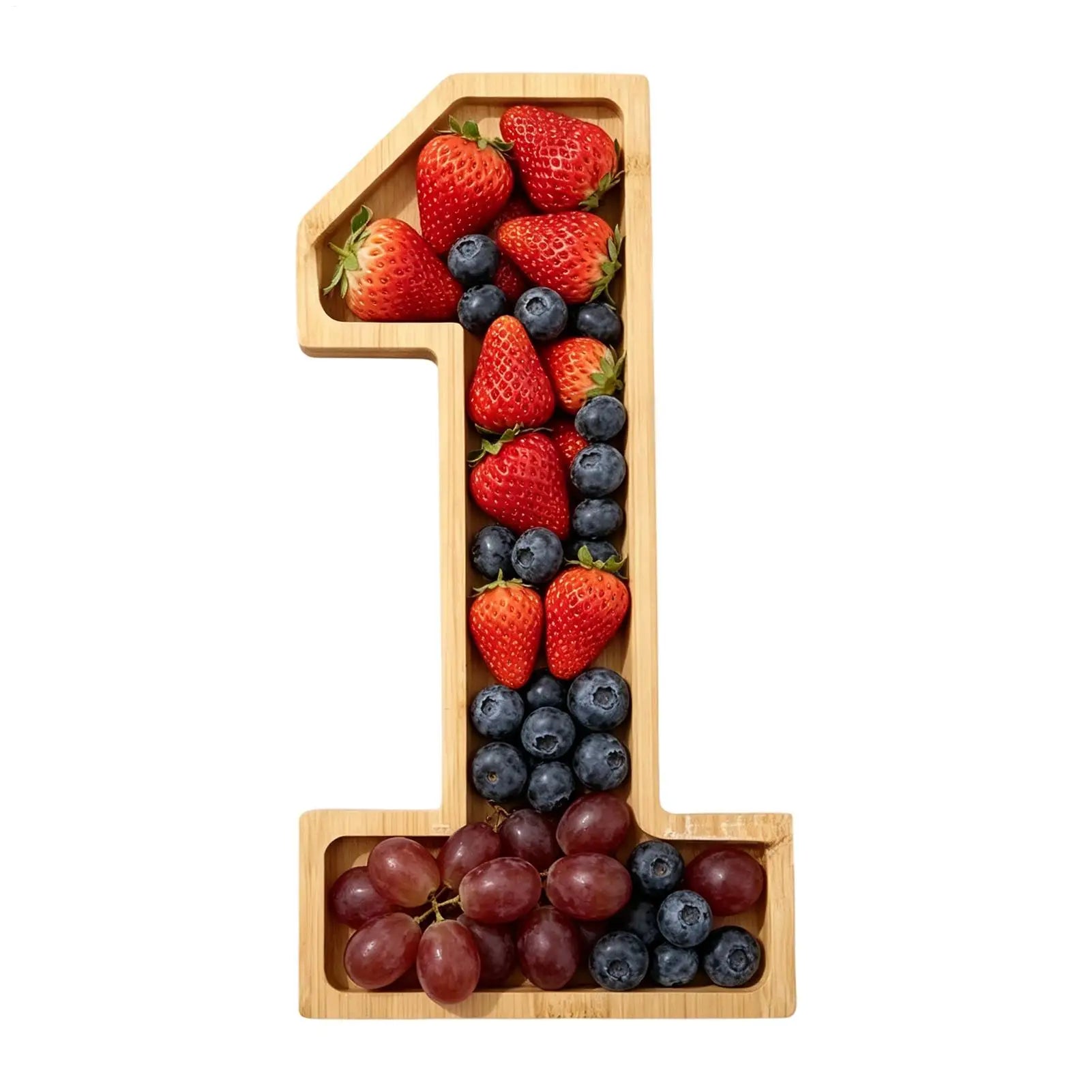 Numbers Party Food Reusable Fruit Display Platter Charcuterie Tray Qme