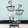 1 home wall decoration coffee cup wall sticker Qme black