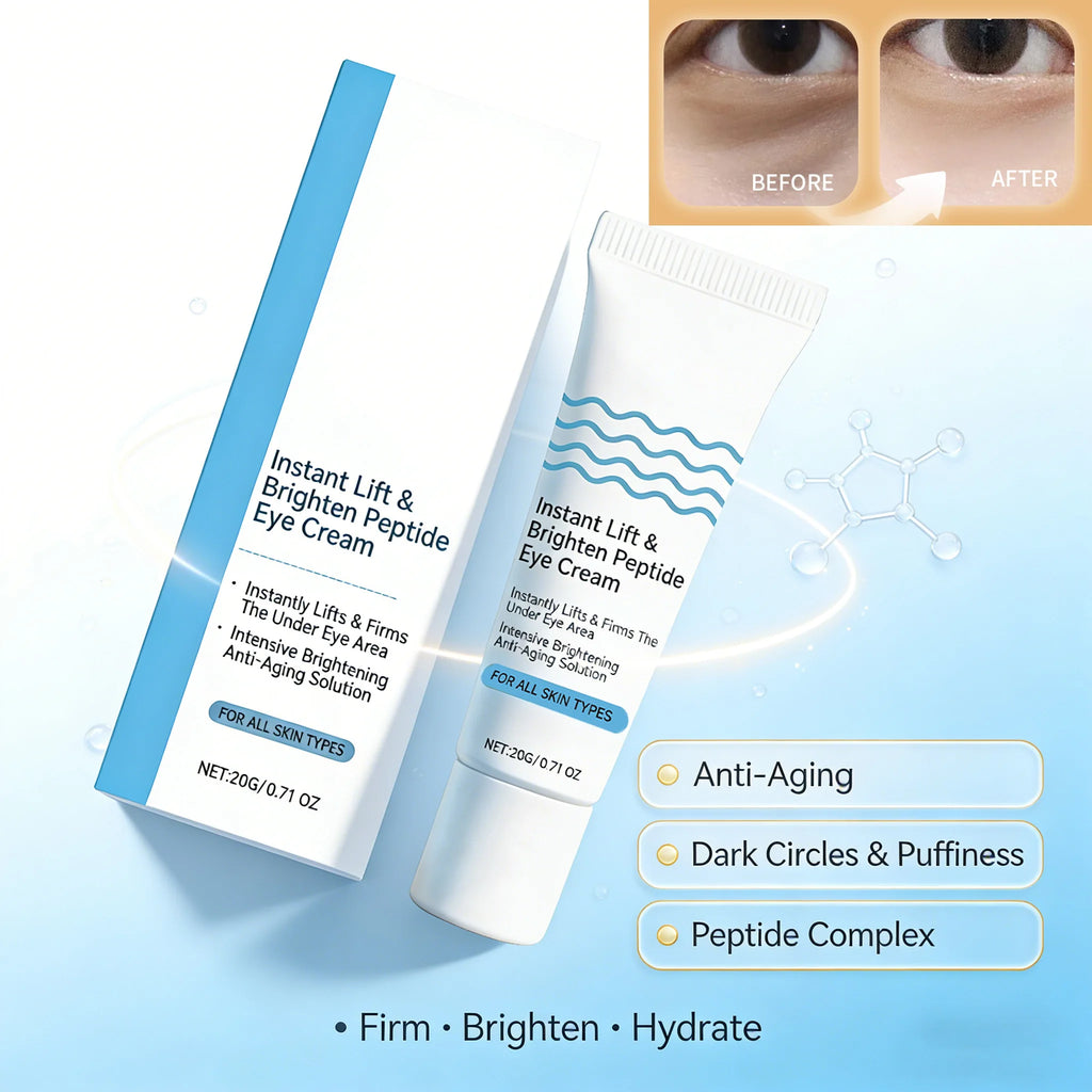 Instant Lift Brighten Peptide Eye Cream Anti Puffiness Dark Circles Anti-Aging Firming Moisturizing Delicate Smooth Eye SkinCare Qme