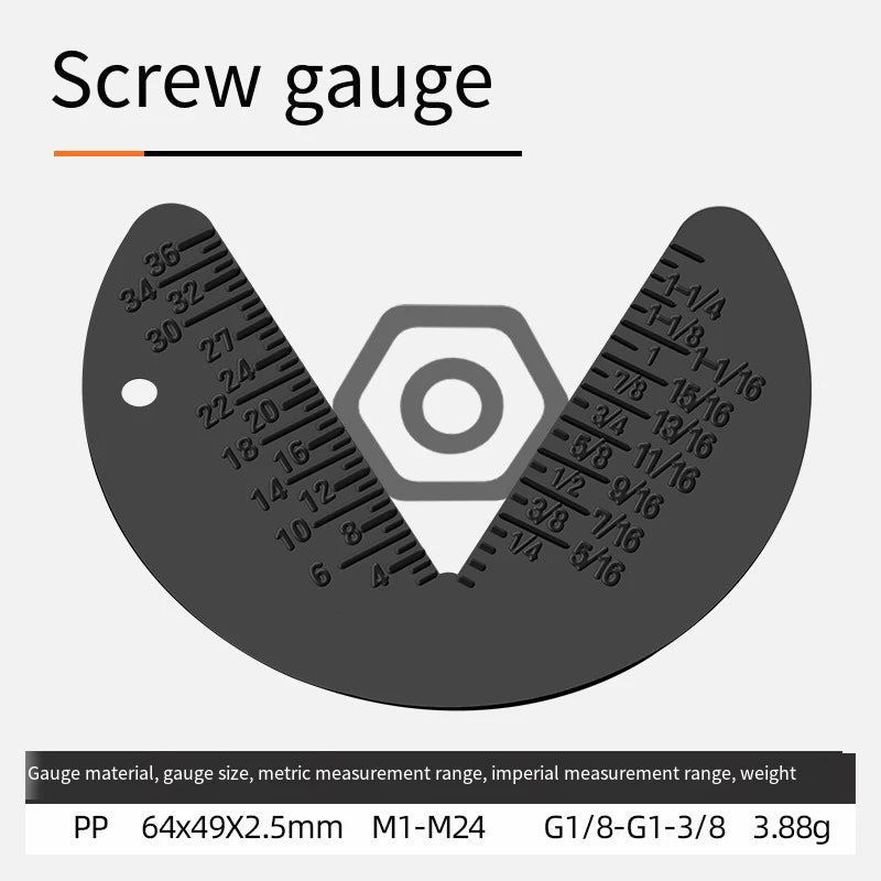 Bolt Nut Screw Gauge Inspection Standard Metric Engineering Ruler Qme Black