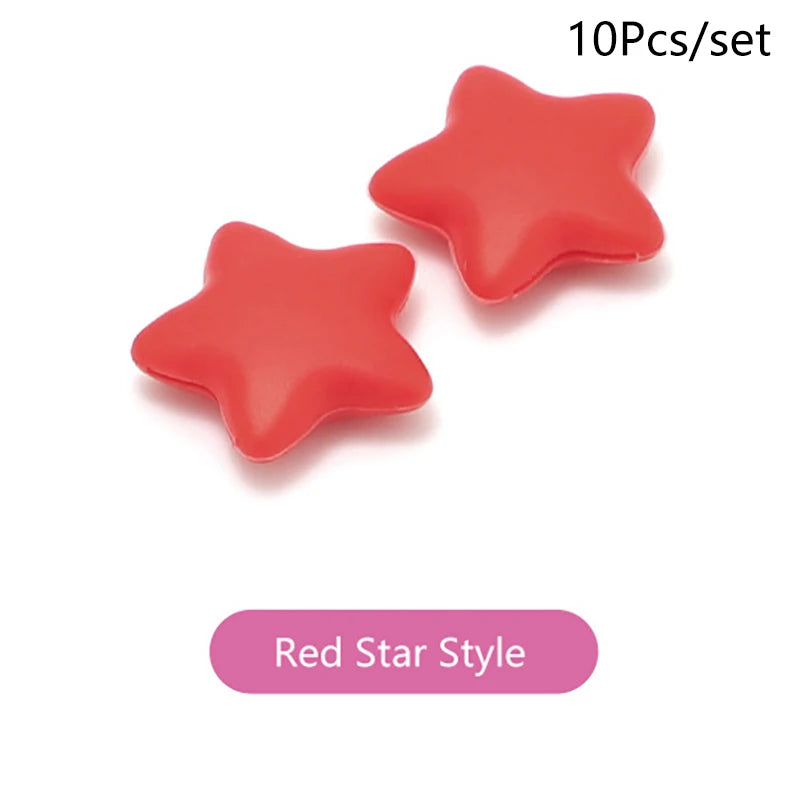 5 Pairs Anti Slip Ear Hook Silicone Star Moon Eyeglass Eyewear Qme Star Red
