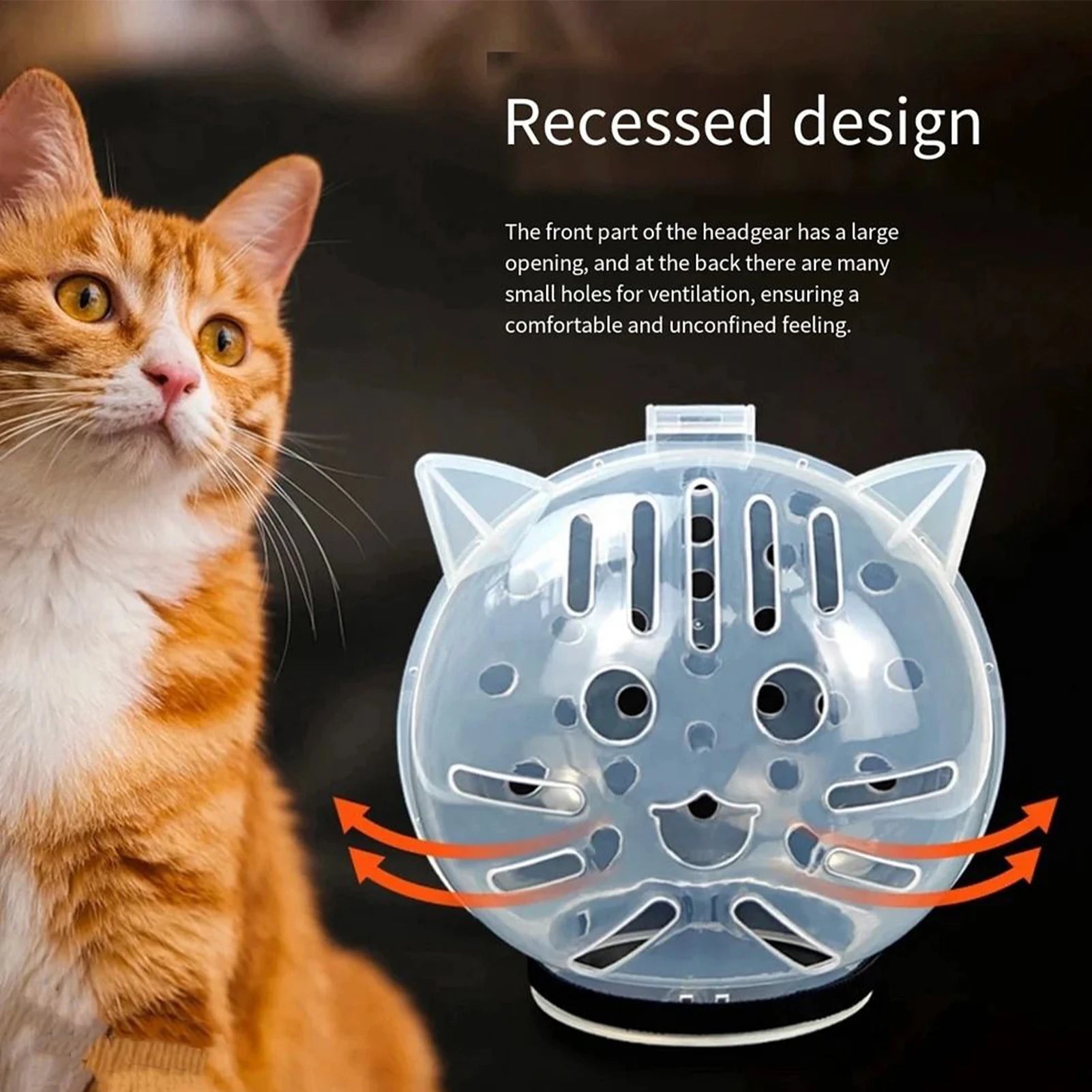 Cat Bubble Muzzle Transparent Breathable Face Cover Cat Hood for Small Dogs Bathing Shedding Nail Trimming Shower Behavior Qme