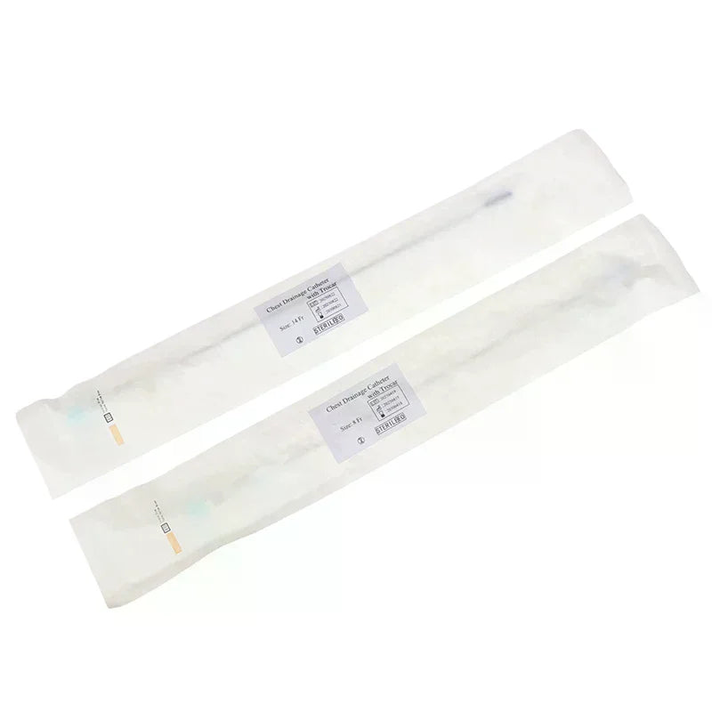 Disposable Thoracic Drainage Catheter Chest Tube Trocar PVC Fr8 Fr14 Qme