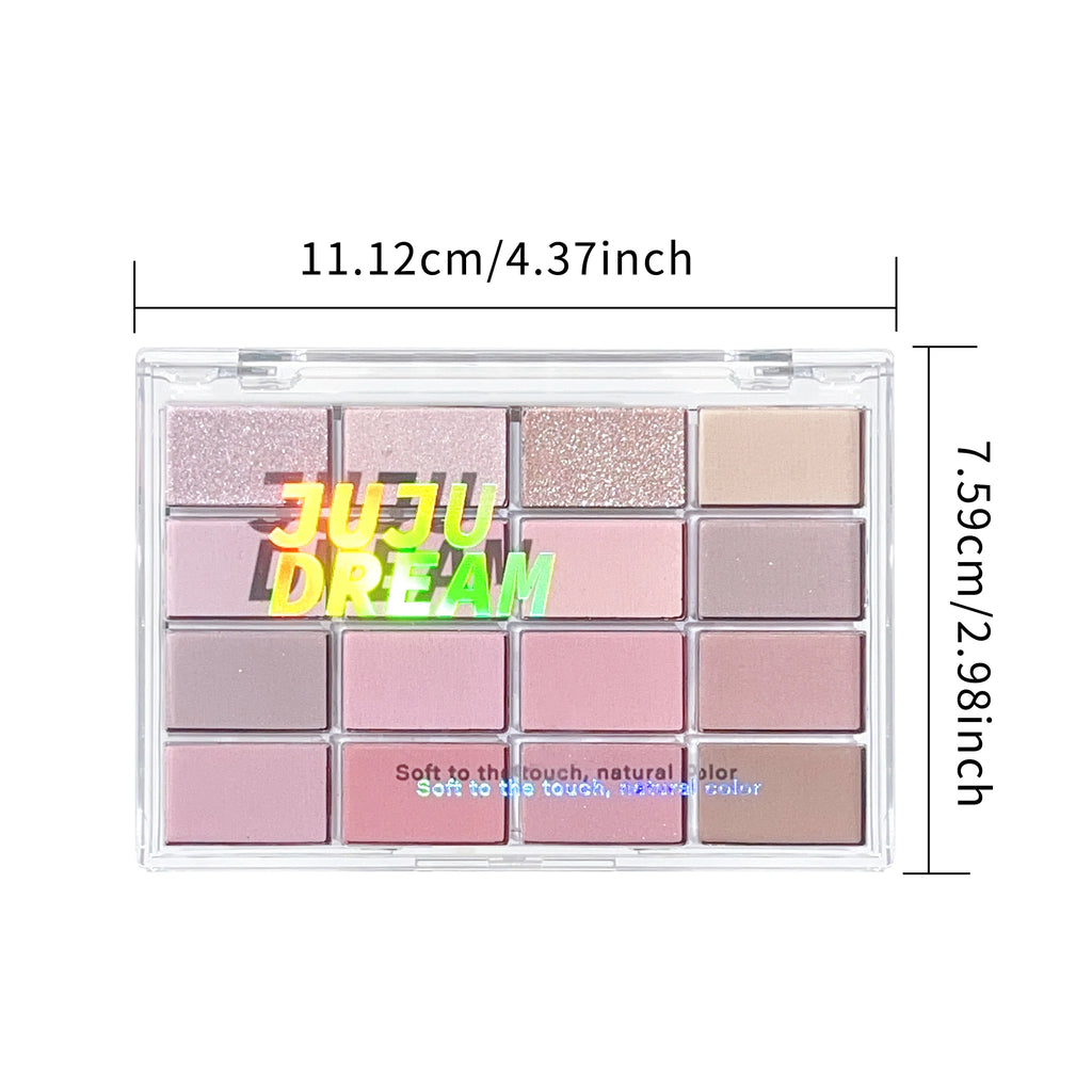 16-Color Eyeshadow Palette Matte Shimmer Nude Earth Tones Silky Qme
