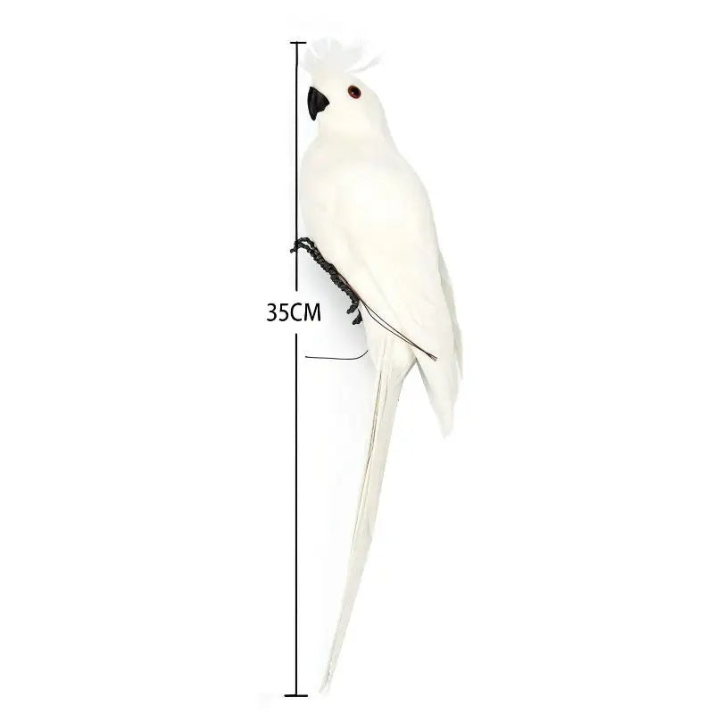 Simulation Parrot Garden Decoration Creative Lawn Figurine Ornament Animal Bird Outdoor Garden Party Prop Decoration Home Qme 35cm White